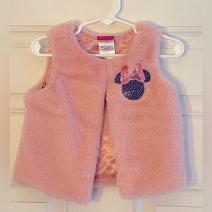 Disney Junior Minnie Pink Furry Vest Size 18M